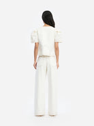Ivory Baynor Womens Short Sleeve Relaxed Fit White Top Womens Munthe Clothing 