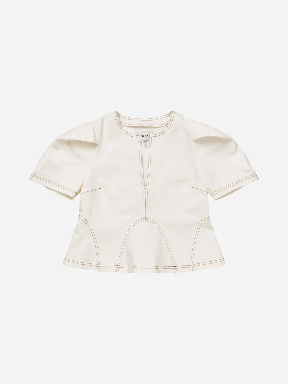 Ivory Baynor Womens Short Sleeve Relaxed Fit White Top Womens Munthe Clothing 