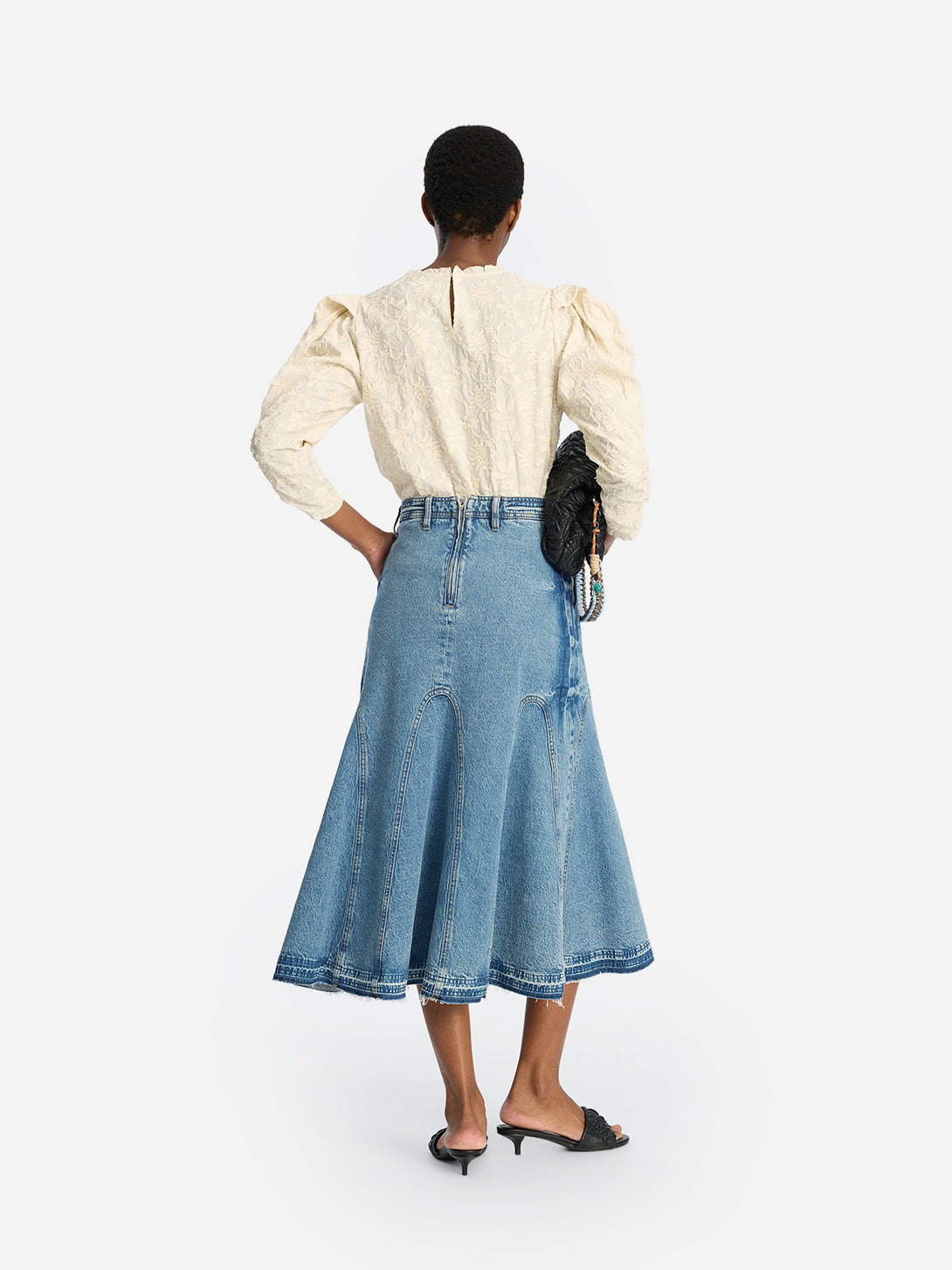 Creme Benicio Womens Long Sleeve Knit Pattern Shirt White Long Sleeve Munthe Clothing 