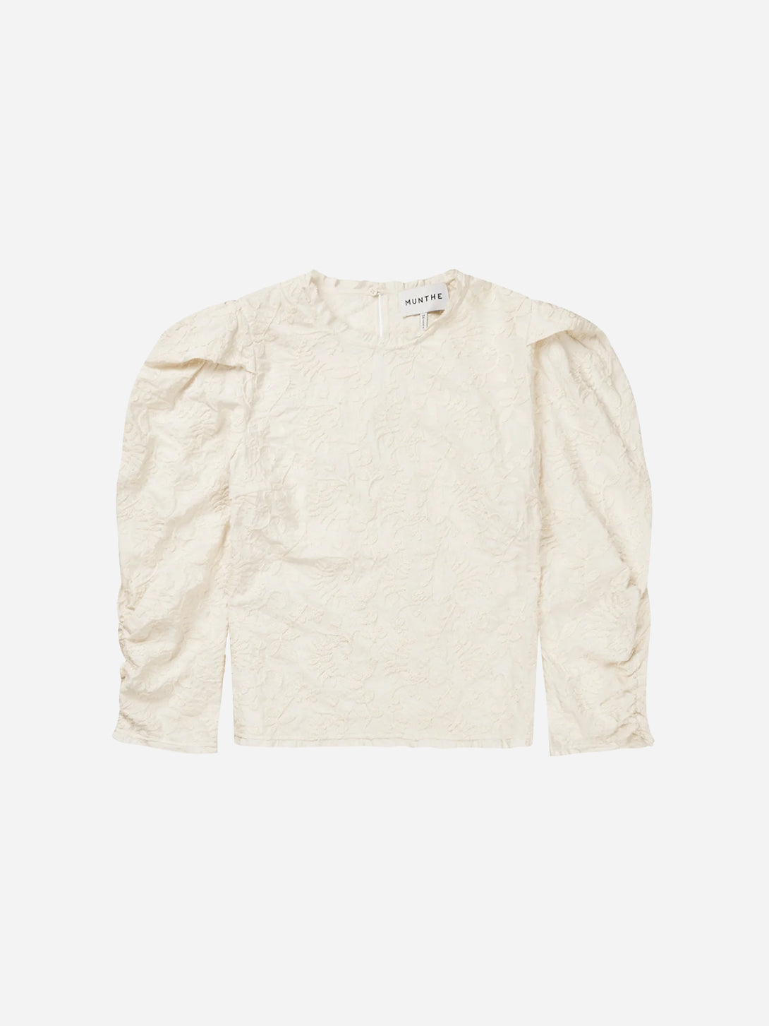 Creme Benicio Womens Long Sleeve Knit Pattern Shirt White Long Sleeve Munthe Clothing 