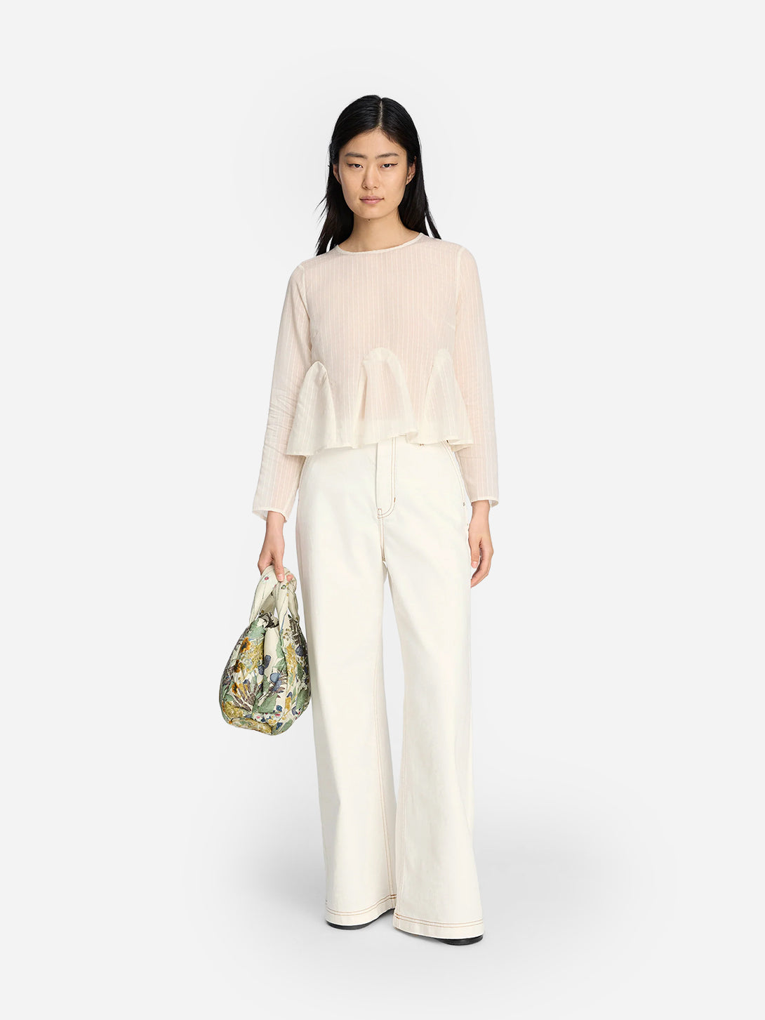 Creme Benedetta Womens Lightweight Creme Blouse Munthe Womens Clothing