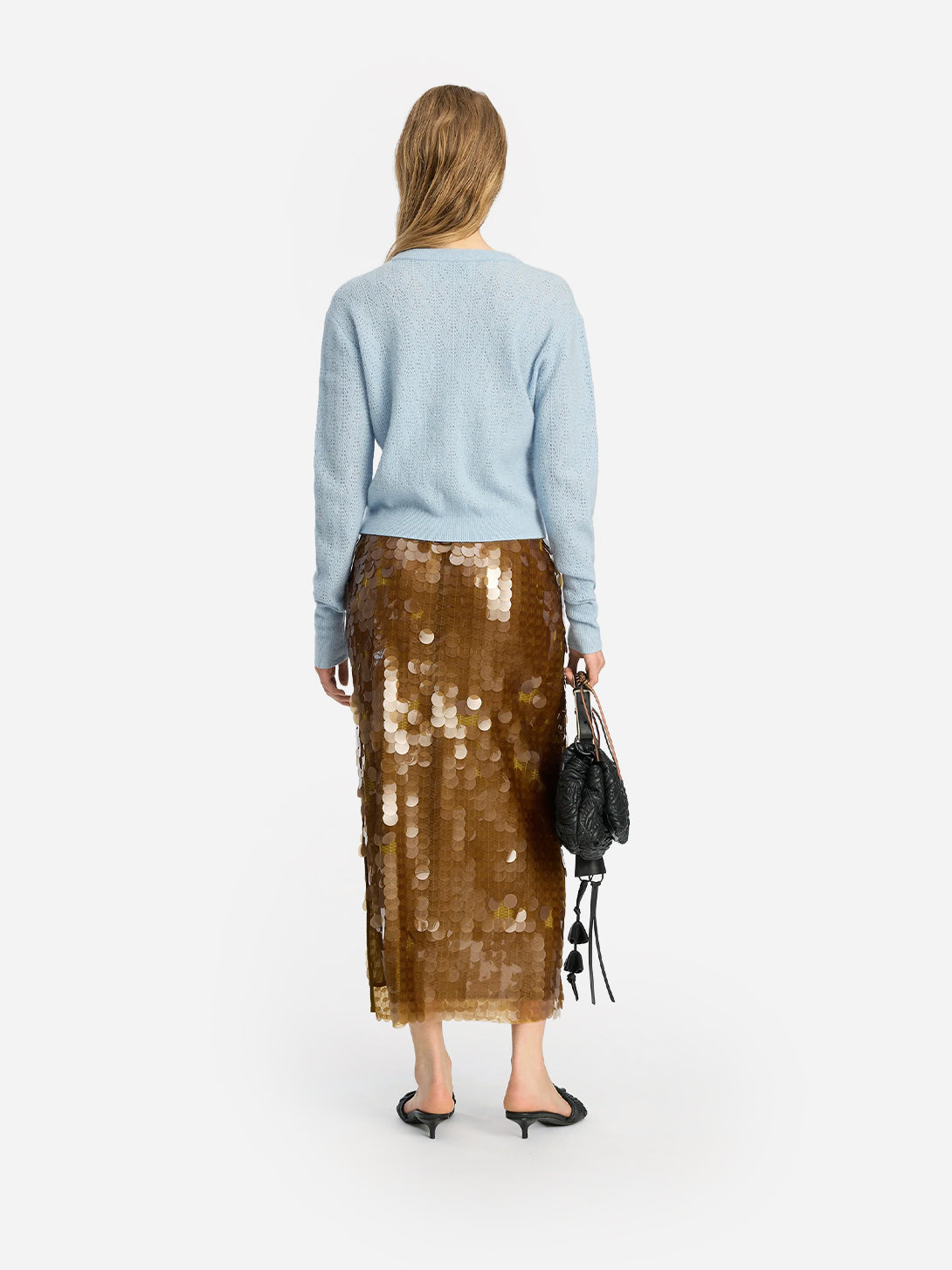 Gold Bomi Womens Mid Length Skirt Dress Polyester Munthe Clothing 