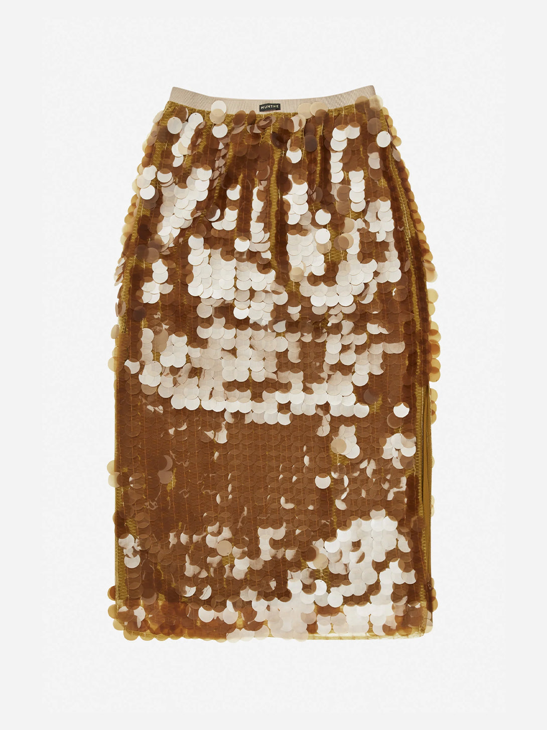 Gold Bomi Womens Mid Length Skirt Dress Polyester Munthe Clothing 