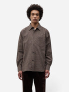 Delicioso Brown Espevik Oversized Check Shirt Mens Woven Check Shirt Norse Projects 