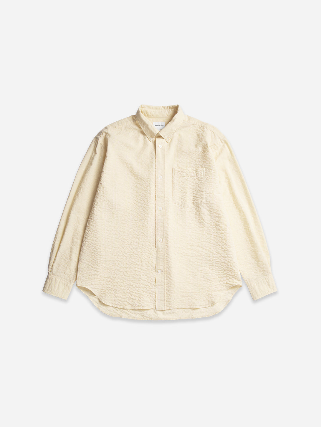 Oatmeal Mo Oversized Check Shirt Mens Relaxed Fitting Collared Shirt Norse Projects 