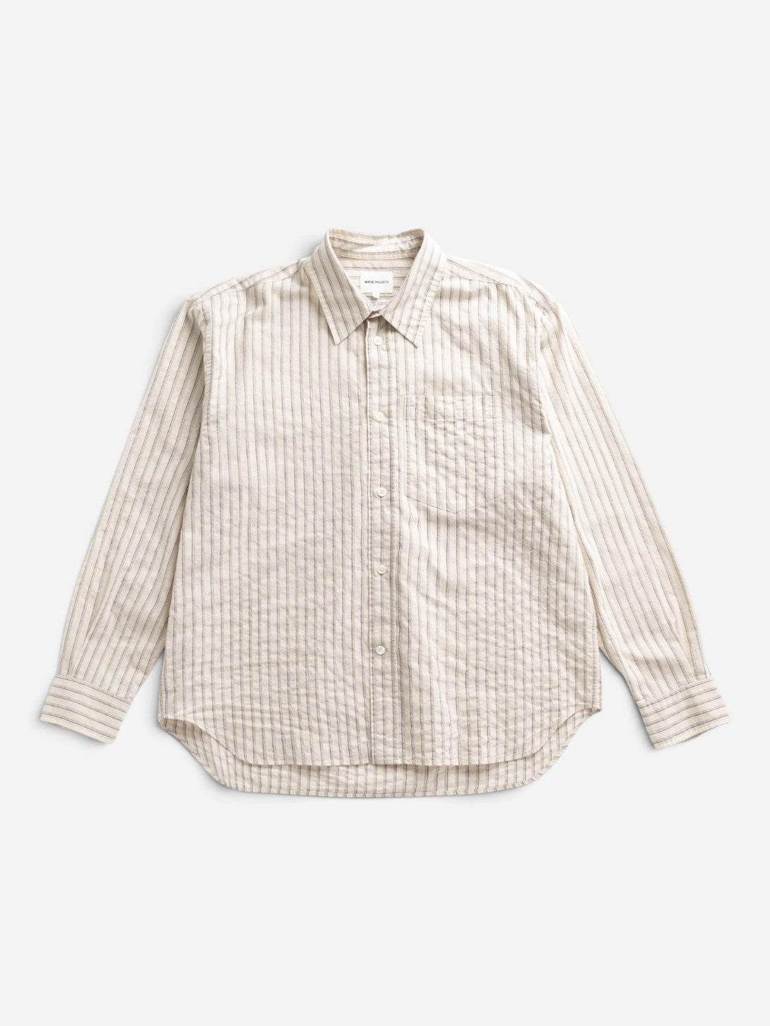 Natural Ecru Falster Stripe Oversized Shirt Mens Striped Woven Shirt 