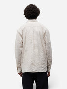 Natural Ecru Falster Stripe Oversized Shirt Mens Striped Woven Shirt 