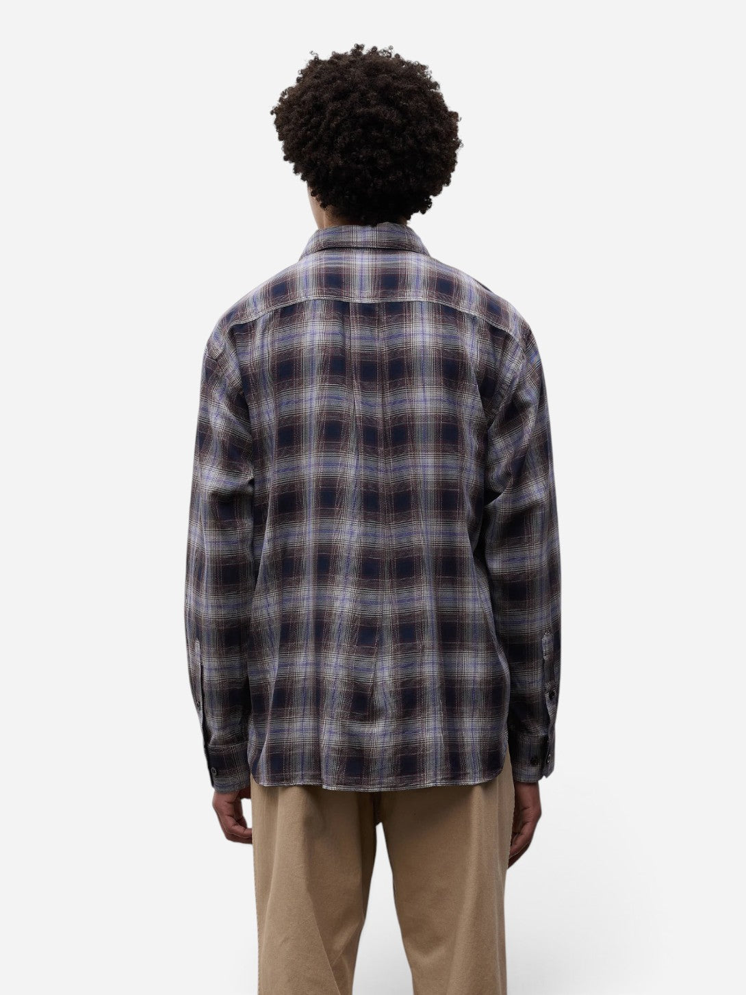 Darkest Purple Falster Fine Cotton Flannel Check Oversize Shirt Mens Woven Check Shirt Norse Projects 