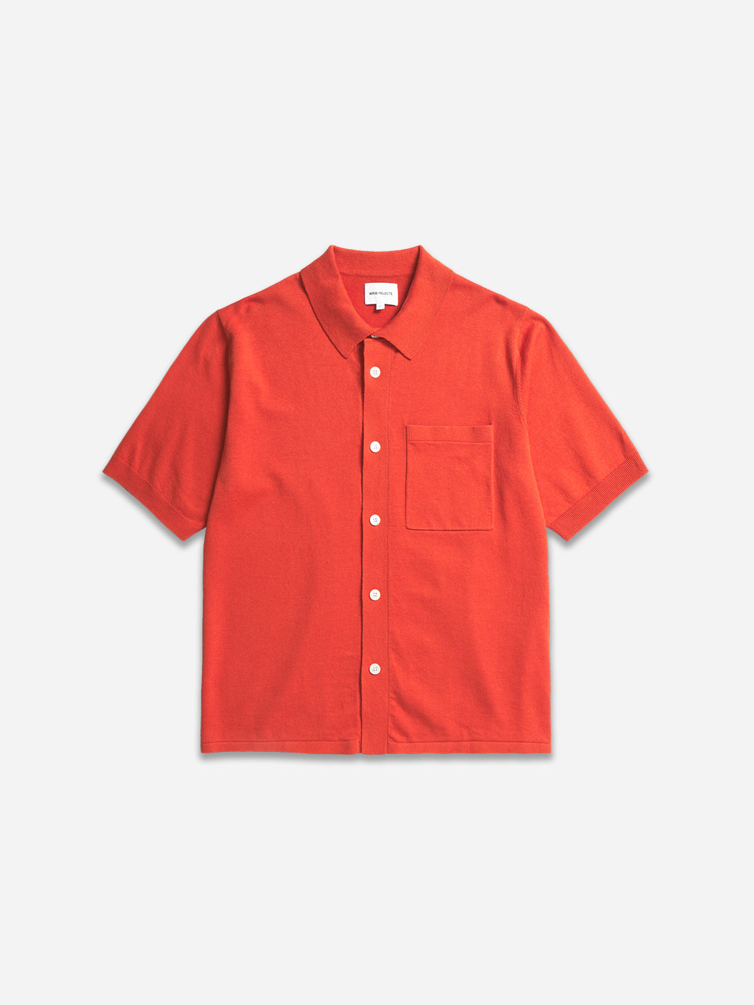 Blood Orange Rollo Cotton Linen SS Shirt Mens Linen Short Sleeve Shirt Norse Projects
