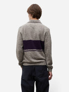 Walnut Gudme Baby Alpaca Stripe Polo Mens Long Sleeve Polo Norse Projects 