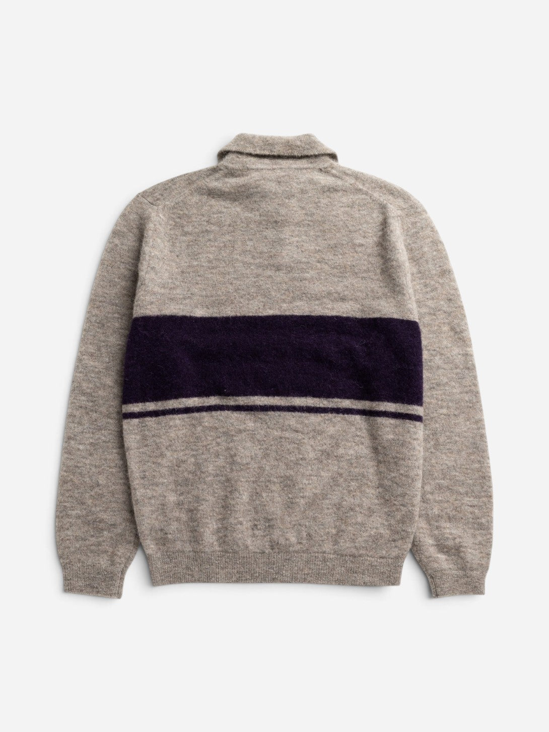 Walnut Gudme Baby Alpaca Stripe Polo Mens Long Sleeve Polo Norse Projects 