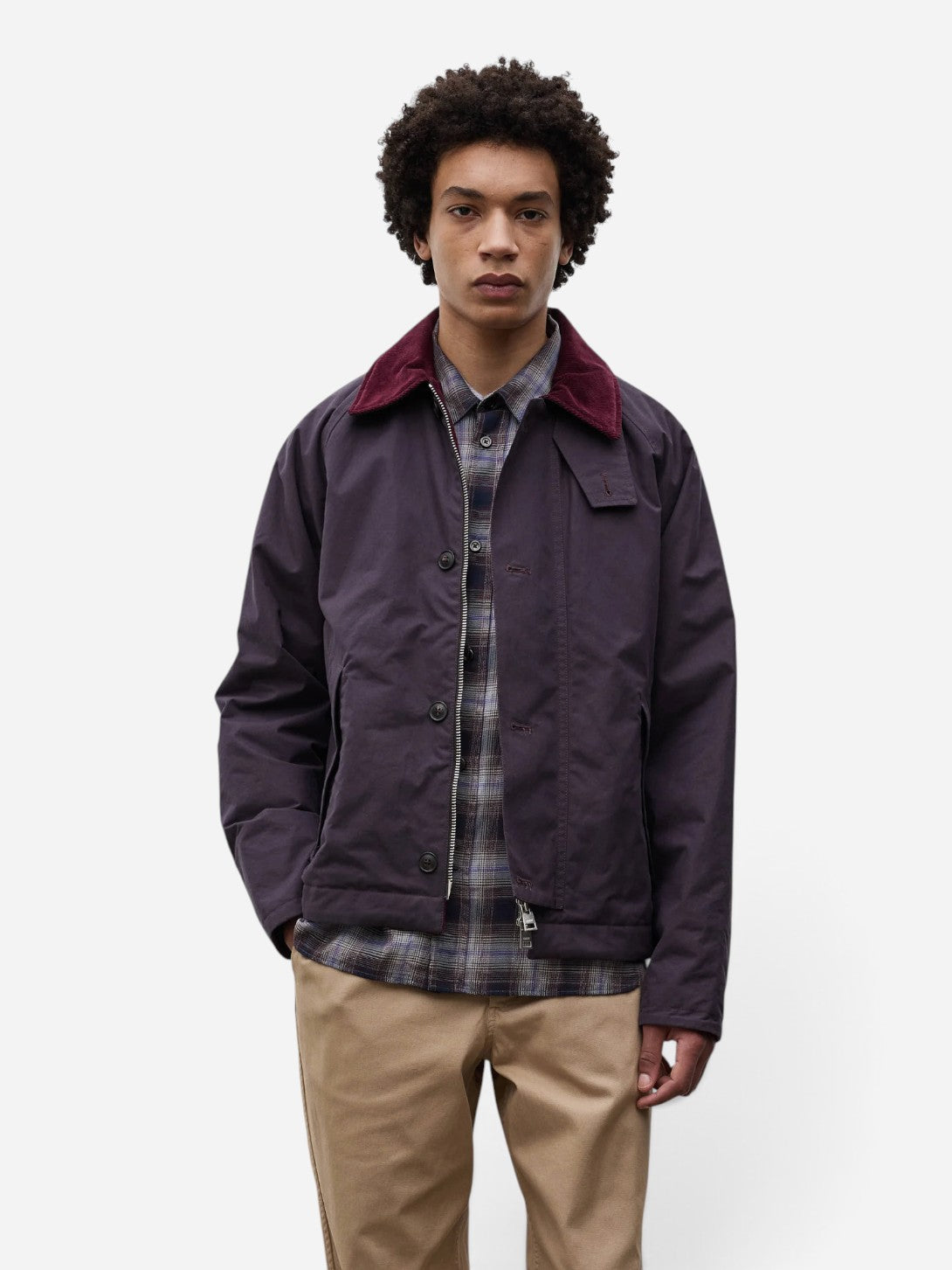 Darkest Purple Holmen Wax Raglan Insulated Jacket Mens Outerwear Norse Projects 