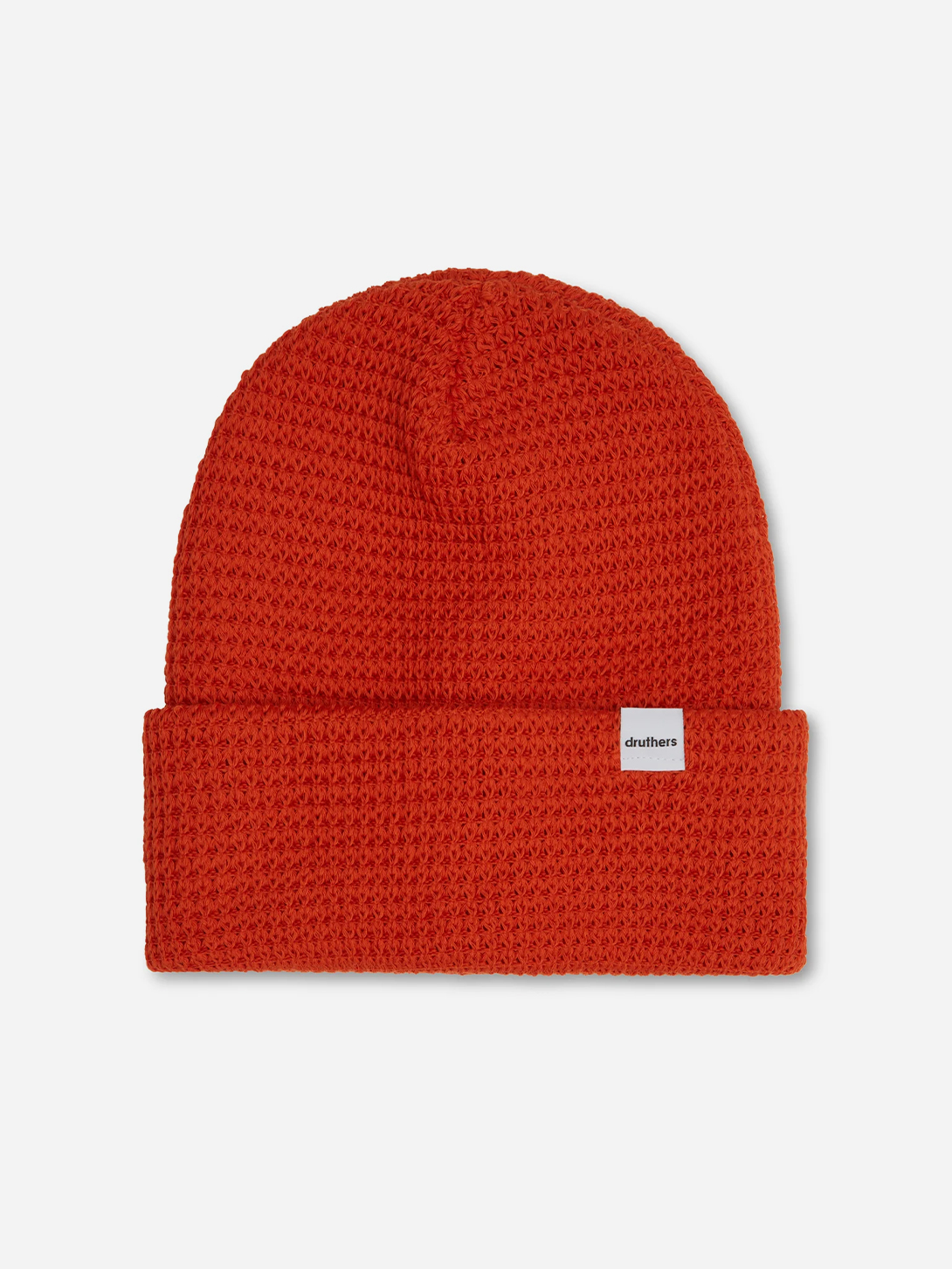 Dark Orange Organic Cotton Waffle Knit Beanie Druthers NYC