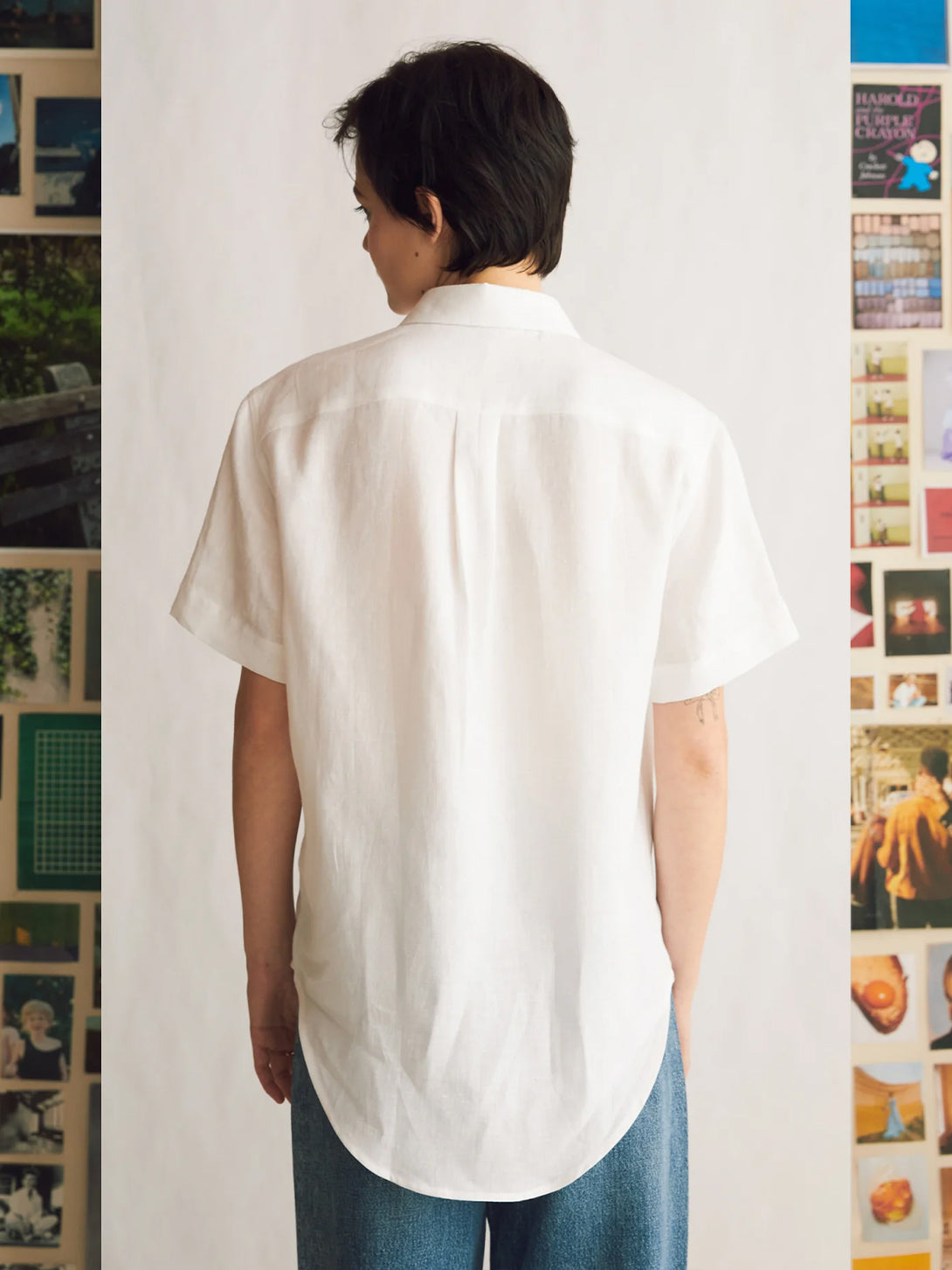 Heatwave White, Covered Buttons The Studio Shirt Womens Woven Short Sleeve Shirt Naomi Nomi 