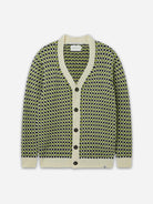 Cream Network Cardigan Mens Patterned Wool Cardigan Peregrine