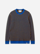 Cobalt Network Crew Mens Peregrine Patterned Wool Crewneck Sweater