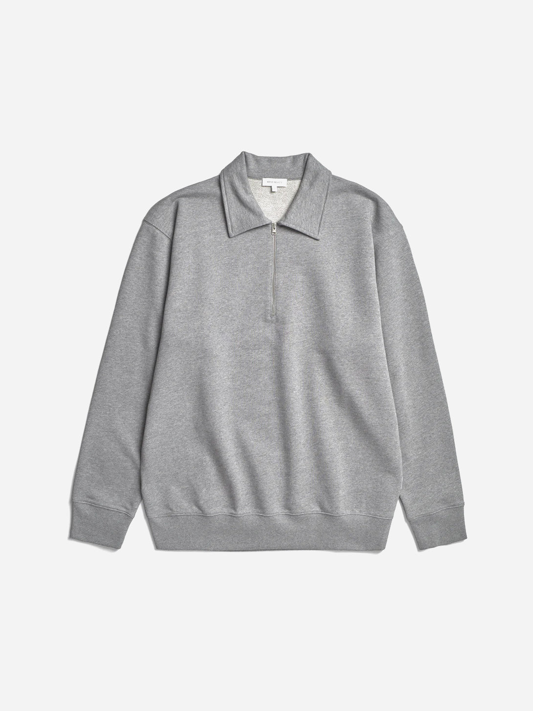 Grey Melange Norse Standard Half Zip Sweatshirt Mens Half Zip Cotton Pullover Sweatshirt Norse Projects 