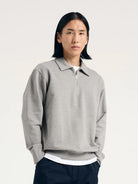 Grey Melange Norse Standard Half Zip Sweatshirt Mens Half Zip Cotton Pullover Sweatshirt Norse Projects 