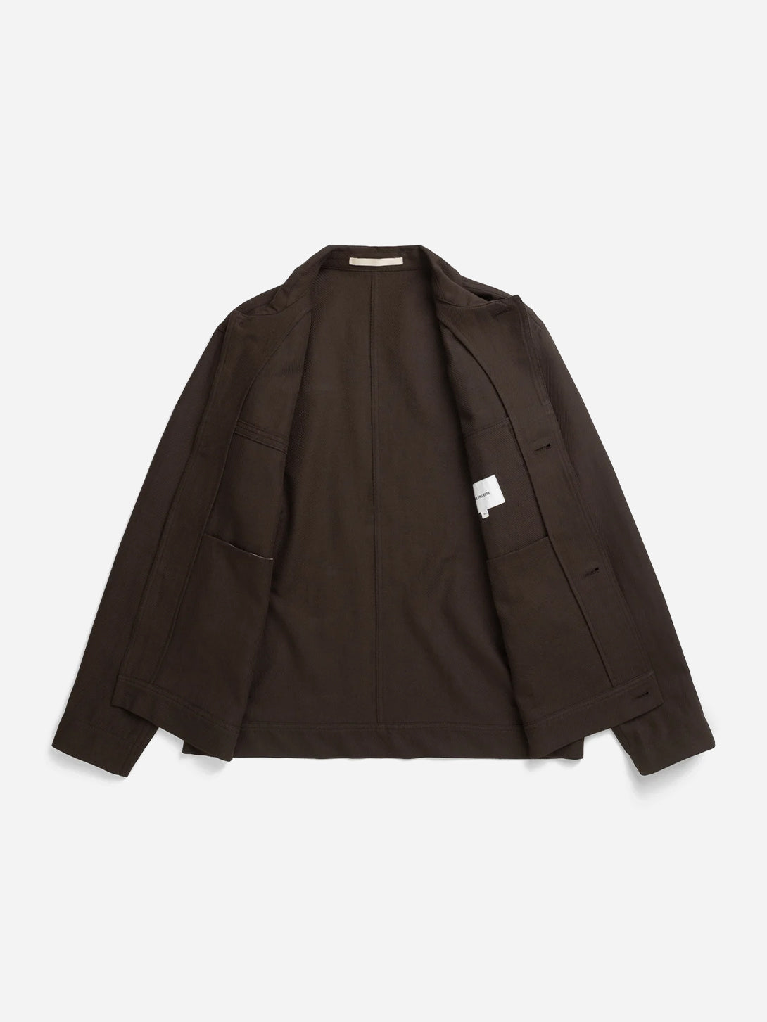 Delicioso Brown Arresskov Compact Cotton Overshirt Mens Brown Overshirt Norse Projects 
