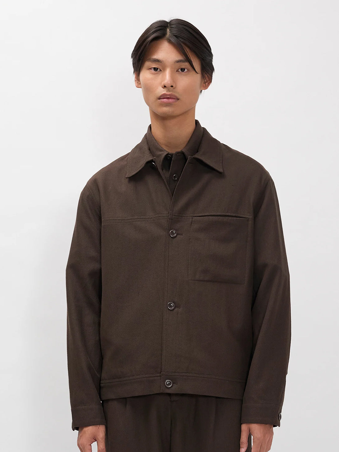 Delicioso Brown Arresskov Compact Cotton Overshirt Mens Brown Overshirt Norse Projects 