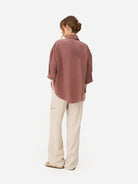 Brown Ameer Top Womens Short Sleeve Relaxed Top Noyoco 