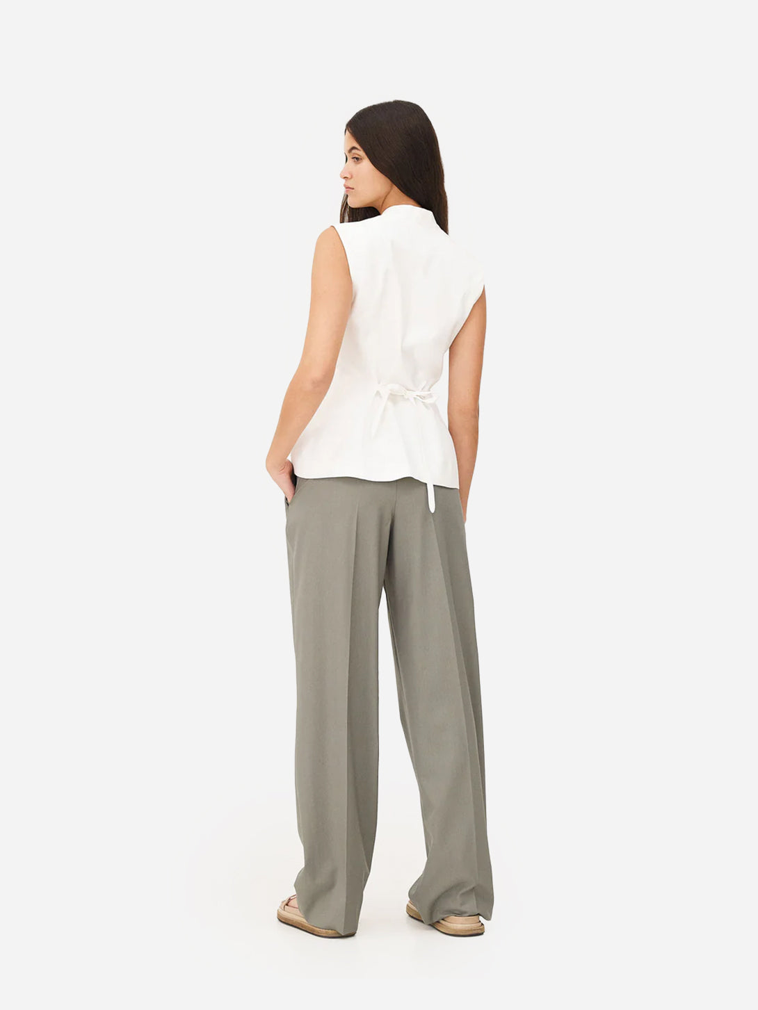 White Hegra Vest Womens Sleeveless Button Up Vest Noyoco Womens 