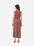 Brown Kalmar Dress Womens Sleeveless Long Dress Noyoco Clothing 