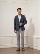 Dk Navy Perry Seersucker Check Blazer Mens Casual Semi Formal Woven Navy Blazer Mens Sportscoat 