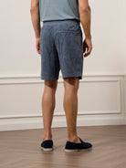 Iron Blue Bklyn Jacquard Towel Shorts Mens Textured Drawstring Comfort Shorts 