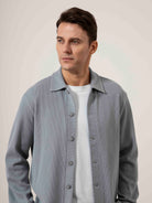 Marlin Blue Beacon Textured Cardigan Mens Knit Collared Button Up Shirt 