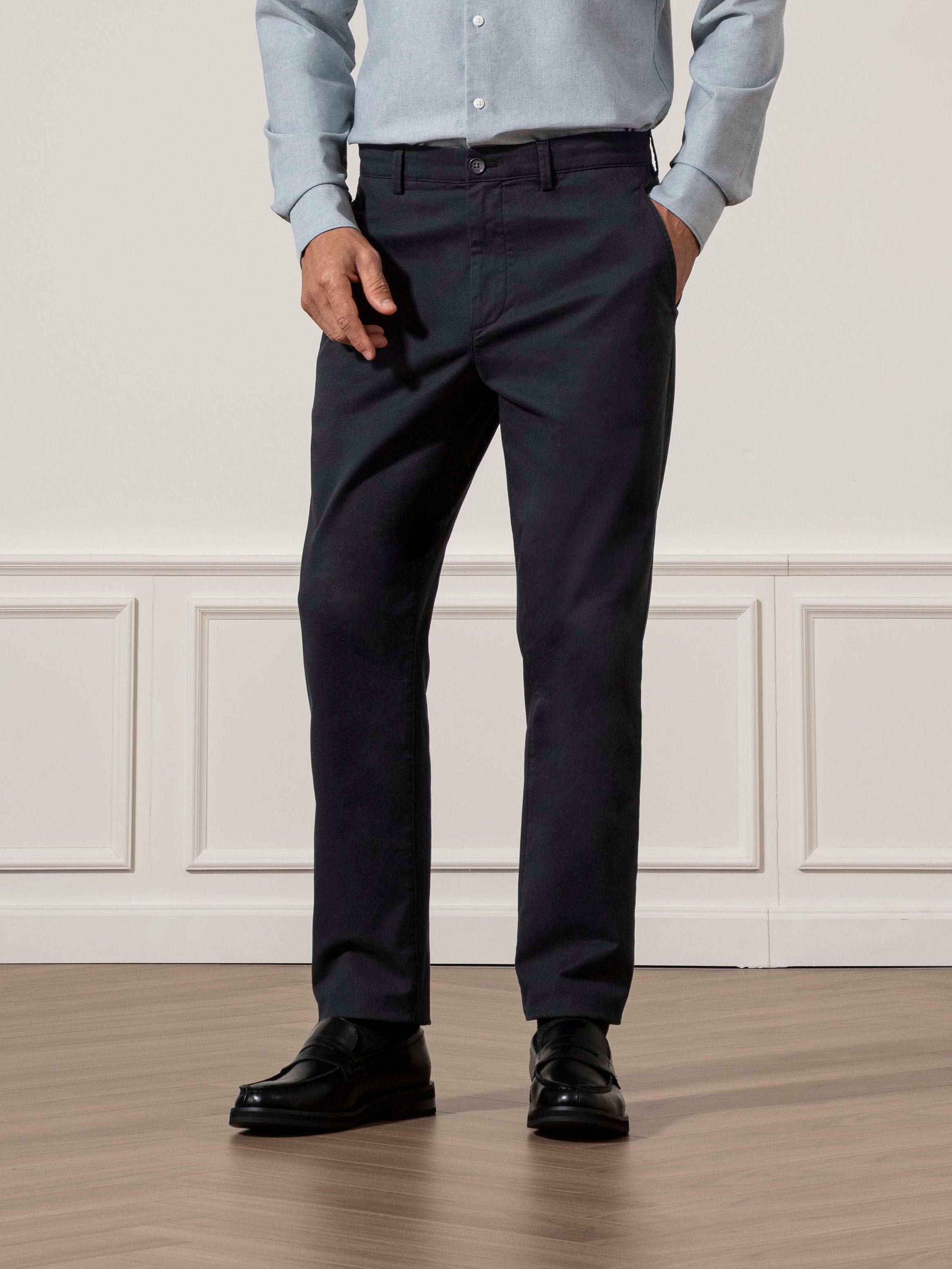 Modern Black Rider Stretch Chino Mens Tapered Fit Casual Khaki Chino Pant