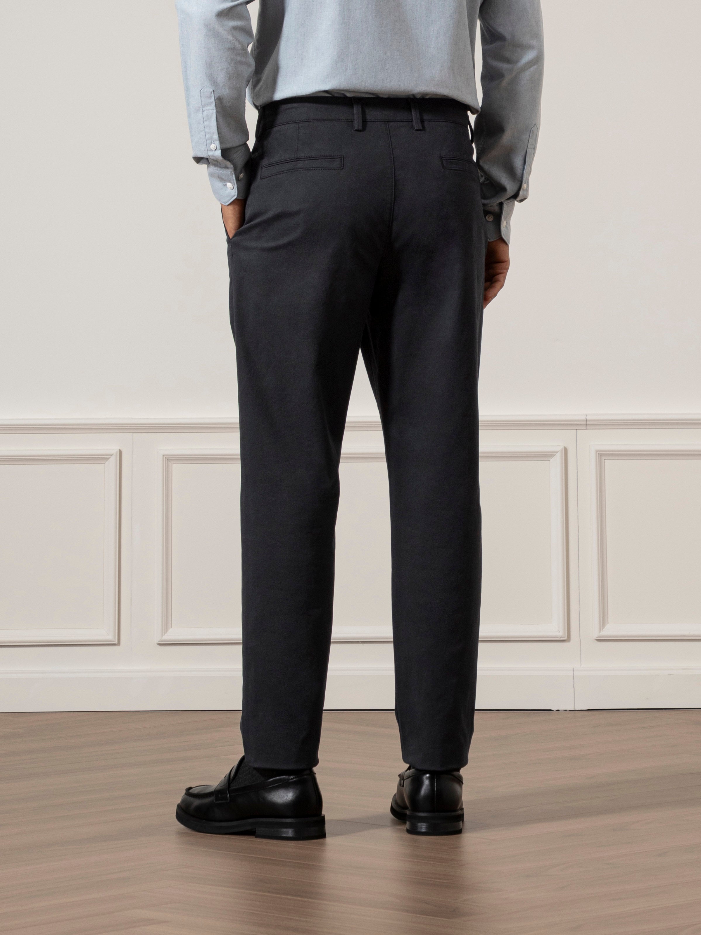 Modern Black Rider Stretch Chino Mens Tapered Fit Casual Khaki Chino Pant