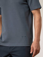 Iron Blue Alphabet Crew Neck Tee Mens Regular Fit Stretch Tee Shirt Mid Weight 