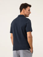 Navy Bennett Interlock Polo Mens Short Sleeve Polo Shirt Athleisure Stretch Polo 