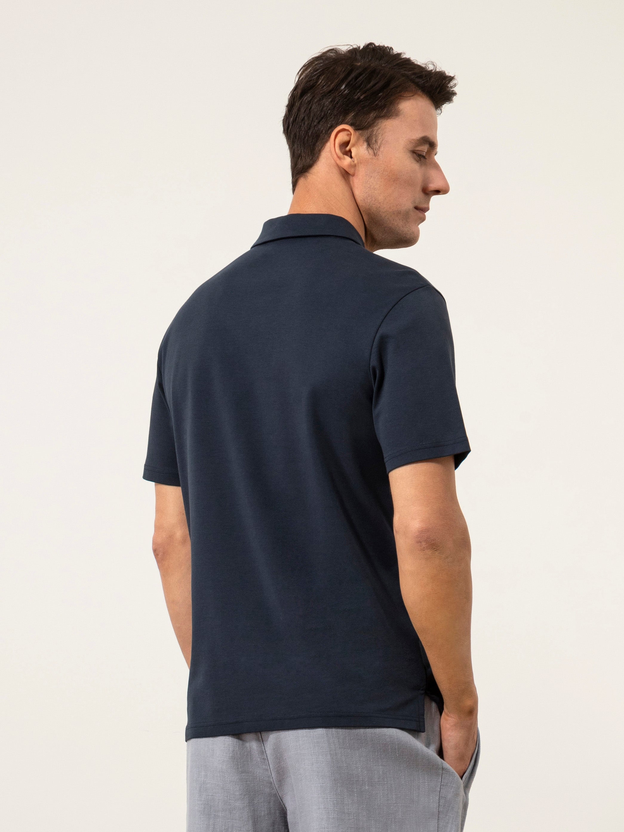 Steel Blue Modern Ramie Cotton Shorts Mens Pleated Blue Chino Shorts 