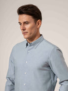 Dk Blue Heather Fulton Heather Oxford Shirt Mens Oxford Dress Shirt Button Down Collar Woven Shirt 