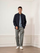 Dk Navy Varick Dobby Stripe Overshirt Mens Button Up Woven Shirt Seersucker Fabric Collared Shirt 