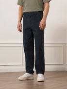 Dk Navy Wythe Herringbone Trousers Mens Herringbone Pattern Navy Trousers Straight Fit Trouser Pants 