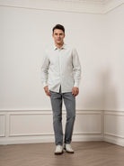 Off White/Blue Stripe Adrian Preppy Stripe Shirt Mens Striped Button Up Shirt Casual Work Shirt Point Collar Button Up Shirt 