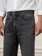 Dk Grey Franklin Straight-leg Jeans Mens Dark Wash Straight Leg Denim Jeans 