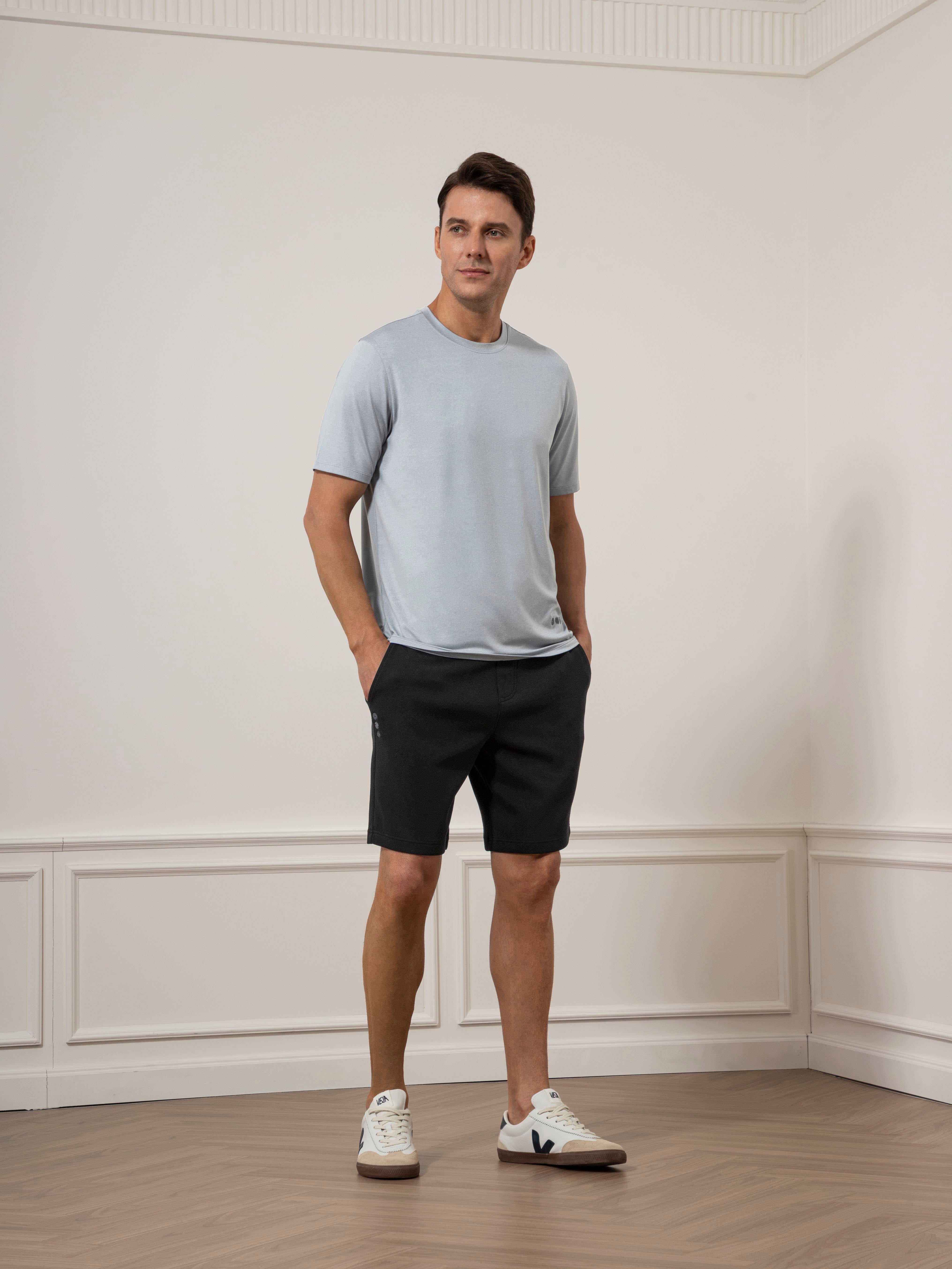 Steel Blue Heather Village Motion SS Tee Mens Basic Short Sleeve Tee Shirt ONS Clothing 