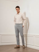 Dusty Pink/Bright White Stripe Arik Candy Stripe Shirt Mens Pinstripe Casual Dress Shirt Button Up Collared Shirt Point Collar 