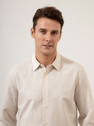 Dusty Pink/Bright White Stripe Arik Candy Stripe Shirt Mens Pinstripe Casual Dress Shirt Button Up Collared Shirt Point Collar 