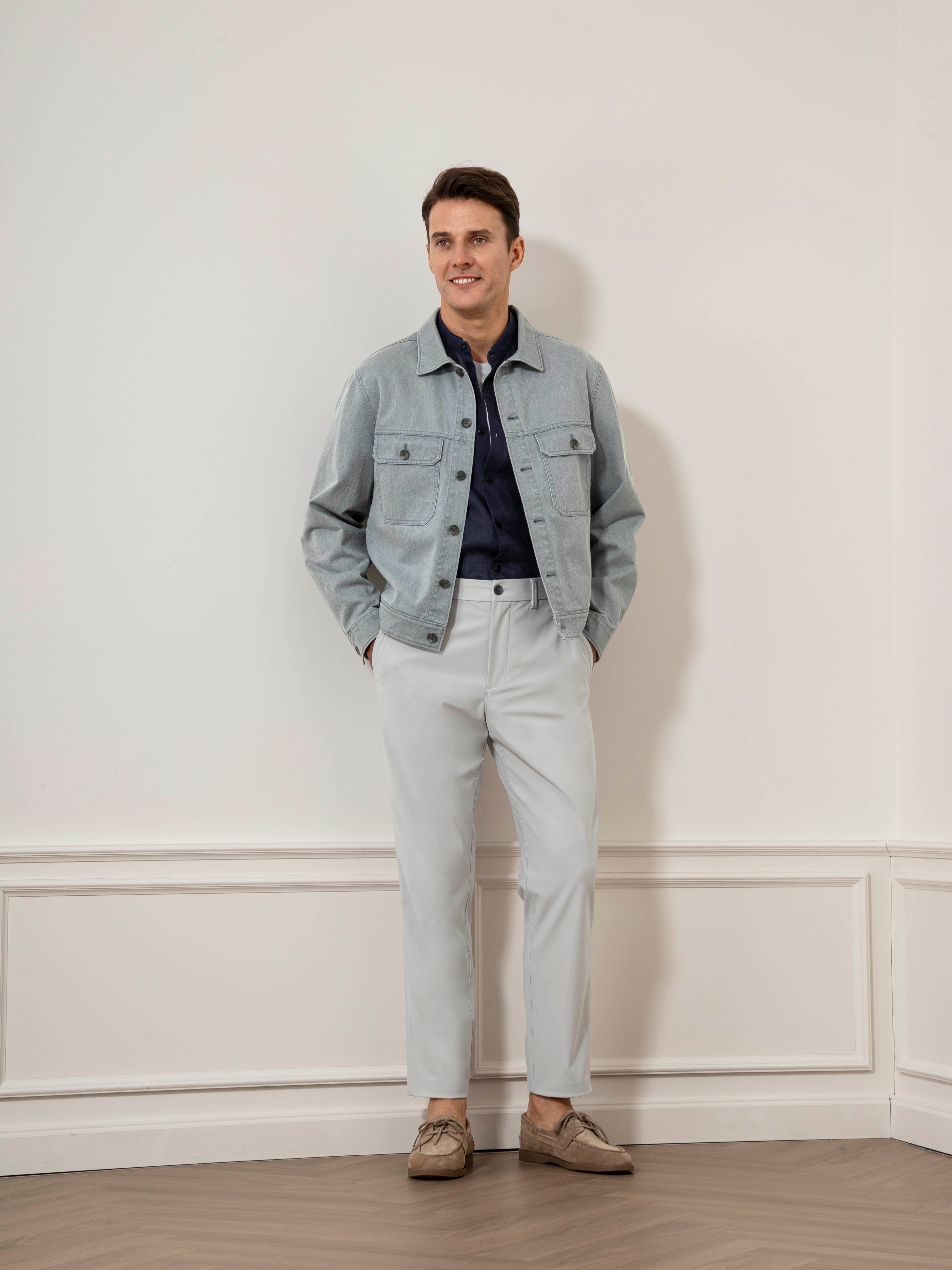 Steel Blue Elliot Washed Trucker Jacket Mens Light Wash Trucker Jacket Button Closure Collared Mens Denim 