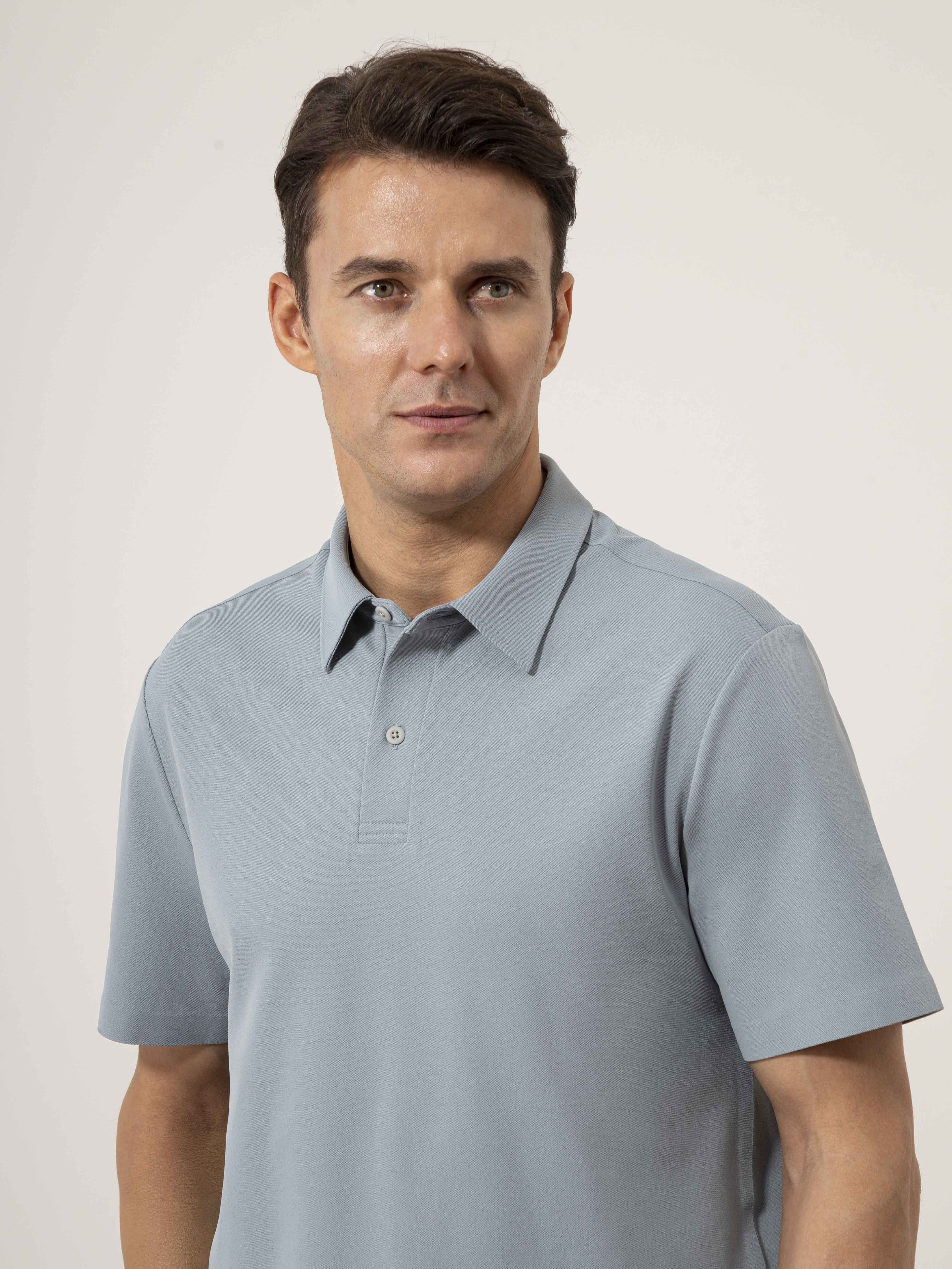 Steel Blue Bennett Motion Polo Mens Collared Polo Shirt Polyester Stretch ONS Clothing 