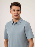 Steel Blue Bennett Motion Polo Mens Collared Polo Shirt Polyester Stretch ONS Clothing 
