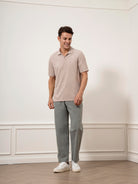 Rosy Brown Heather Colby Towel Polo Mens Summer Open Collar Polo Shirt Moisture Wicking Polo