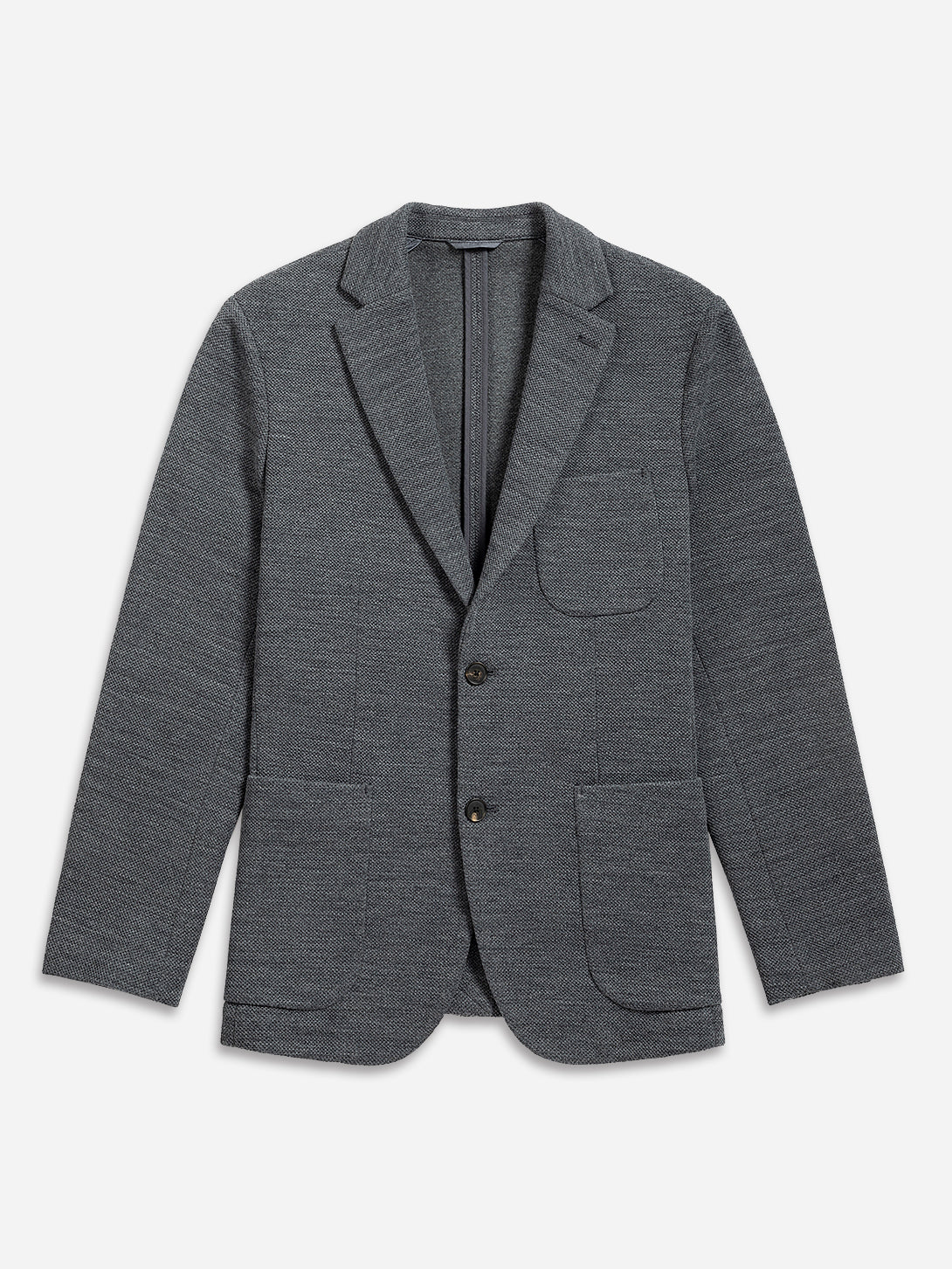 Charcoal Heather Perry Woollen Honeycomb Blazer Mens Blazer Suit Jacket ONS Clothing 