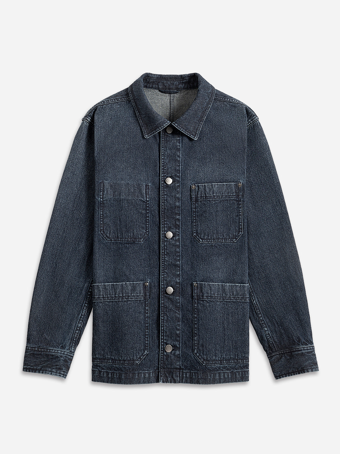 Dk Indigo Remi Ripple Denim Jacket Denim Button Up Jacket Outerwear ONS Clothing 