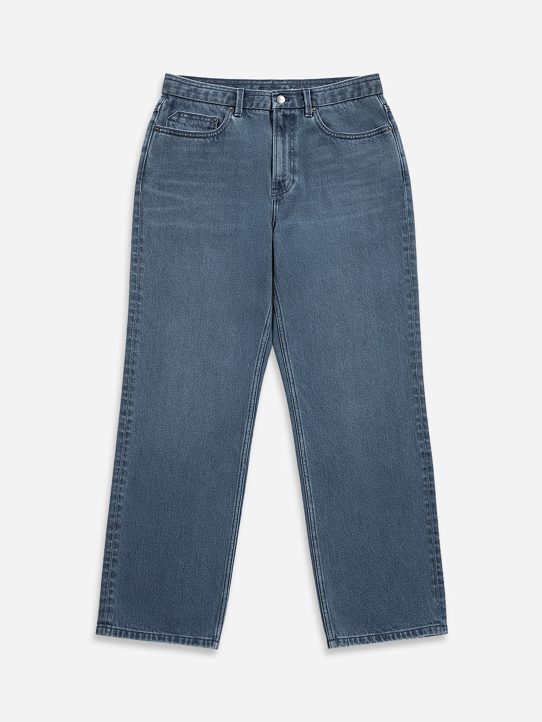 Indigo Stantons Straight-Leg Jeans Mens Relaxed Fit Indigo Denim Jeans ONS Clothing
